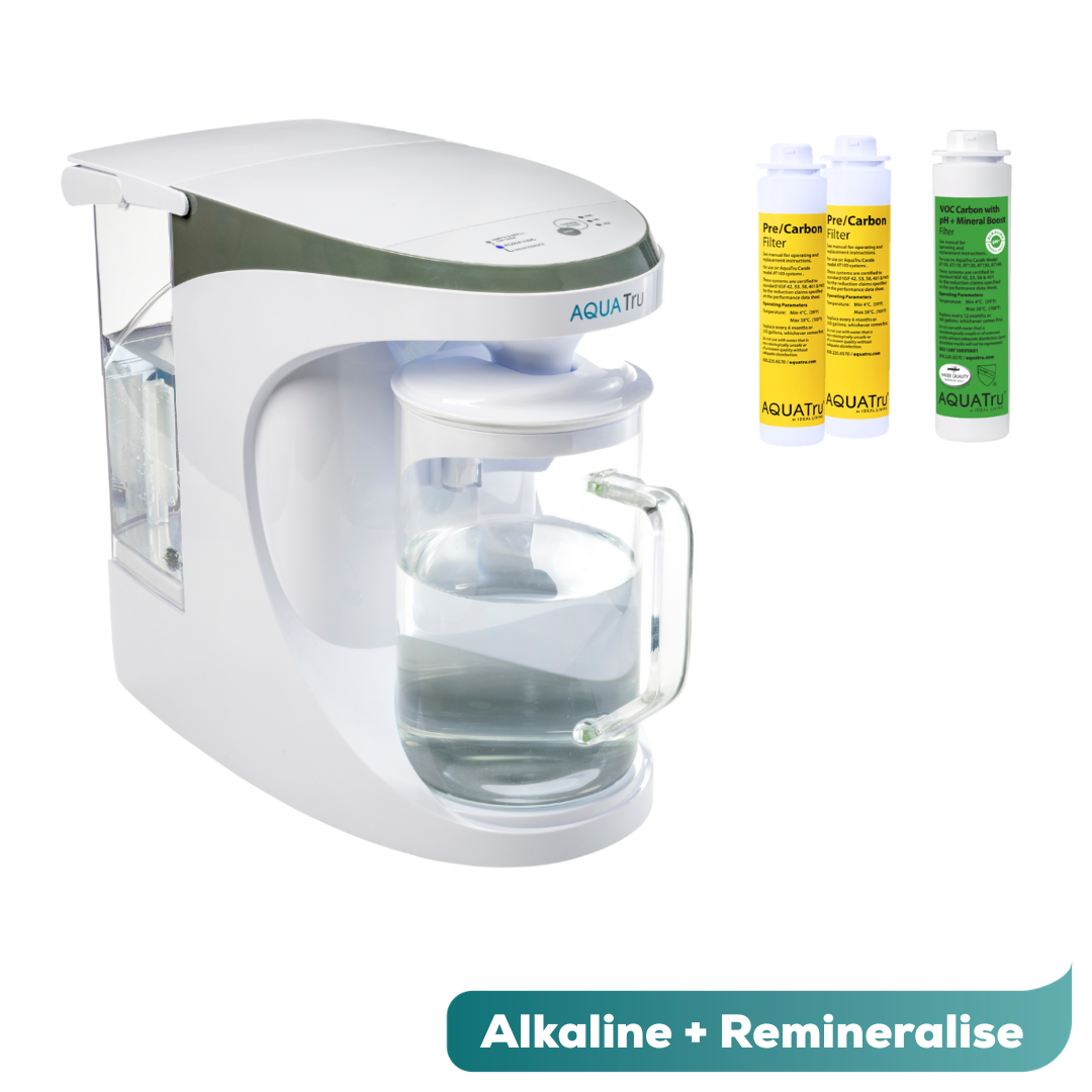 AquaTru Carafe - Unité + 1 an de filtres alcalins