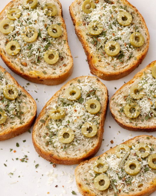Greek Green Olive Crostini