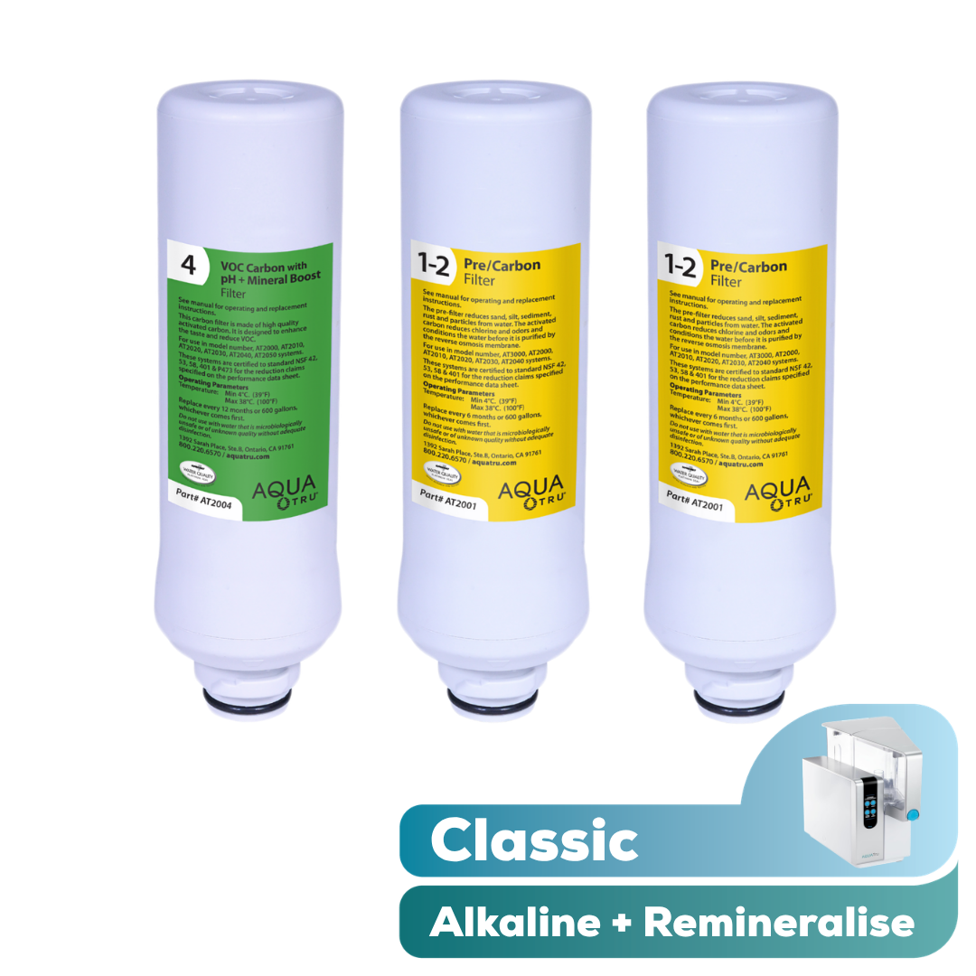 AquaTru Classic - Pack de filtres alcalins 1 an