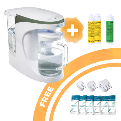 AquaTru Carafe - Unit + 1 year Filter Pack + FREE descaling kit!