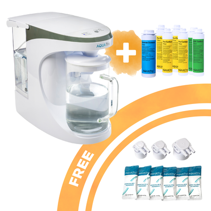 AquaTru Carafe - Unit + 2 year Filter Pack + FREE descaling kit!